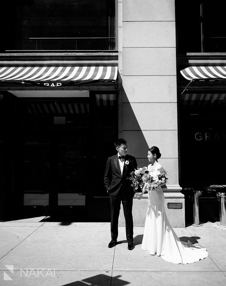 chicago kimpton gray wedding photos black white