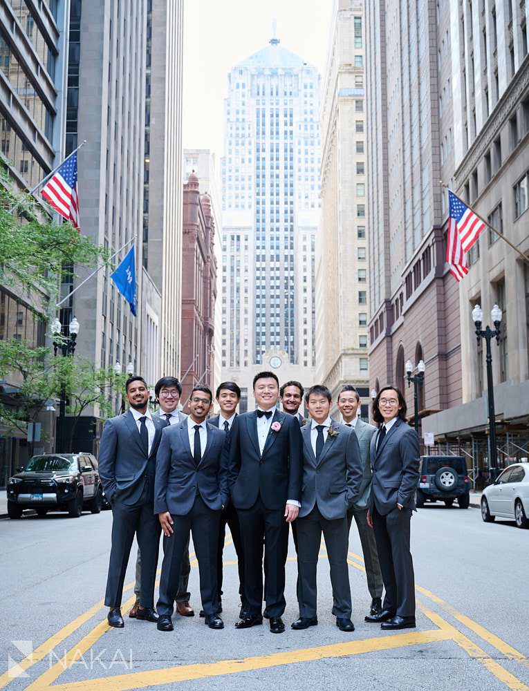 chicago Lasalle street wedding photos chicago board of trade