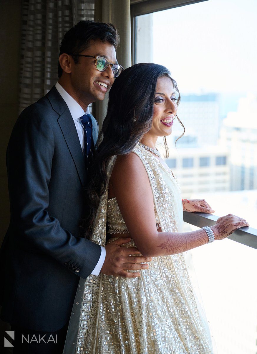 chicago Indian wedding photos reception bride groom