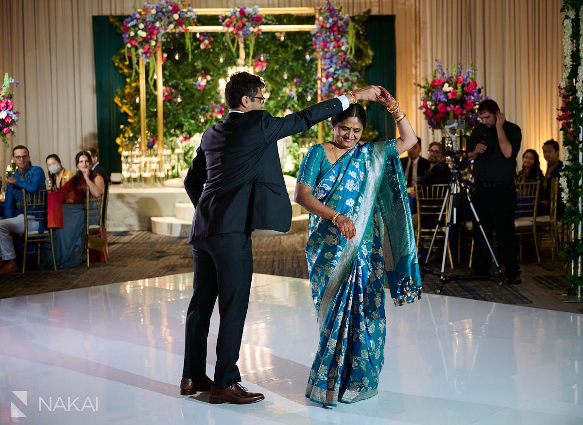 chicago Indian wedding photos reception parent dance
