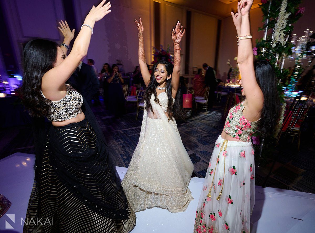 chicago Indian wedding photos reception friends dancing 