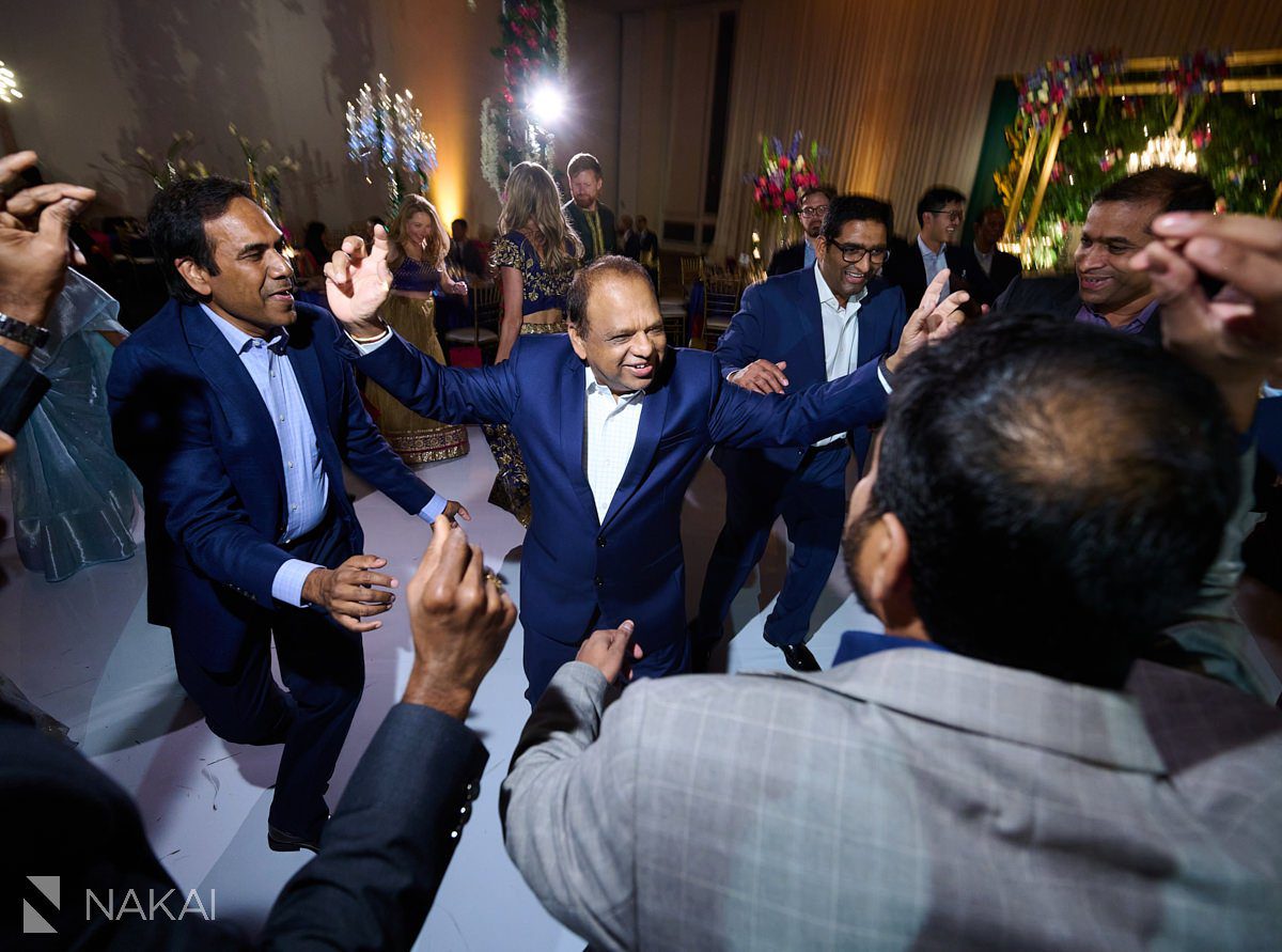 chicago Indian wedding photos reception family dancing 