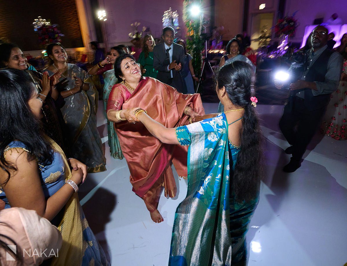 chicago Indian wedding photos reception family dancing 