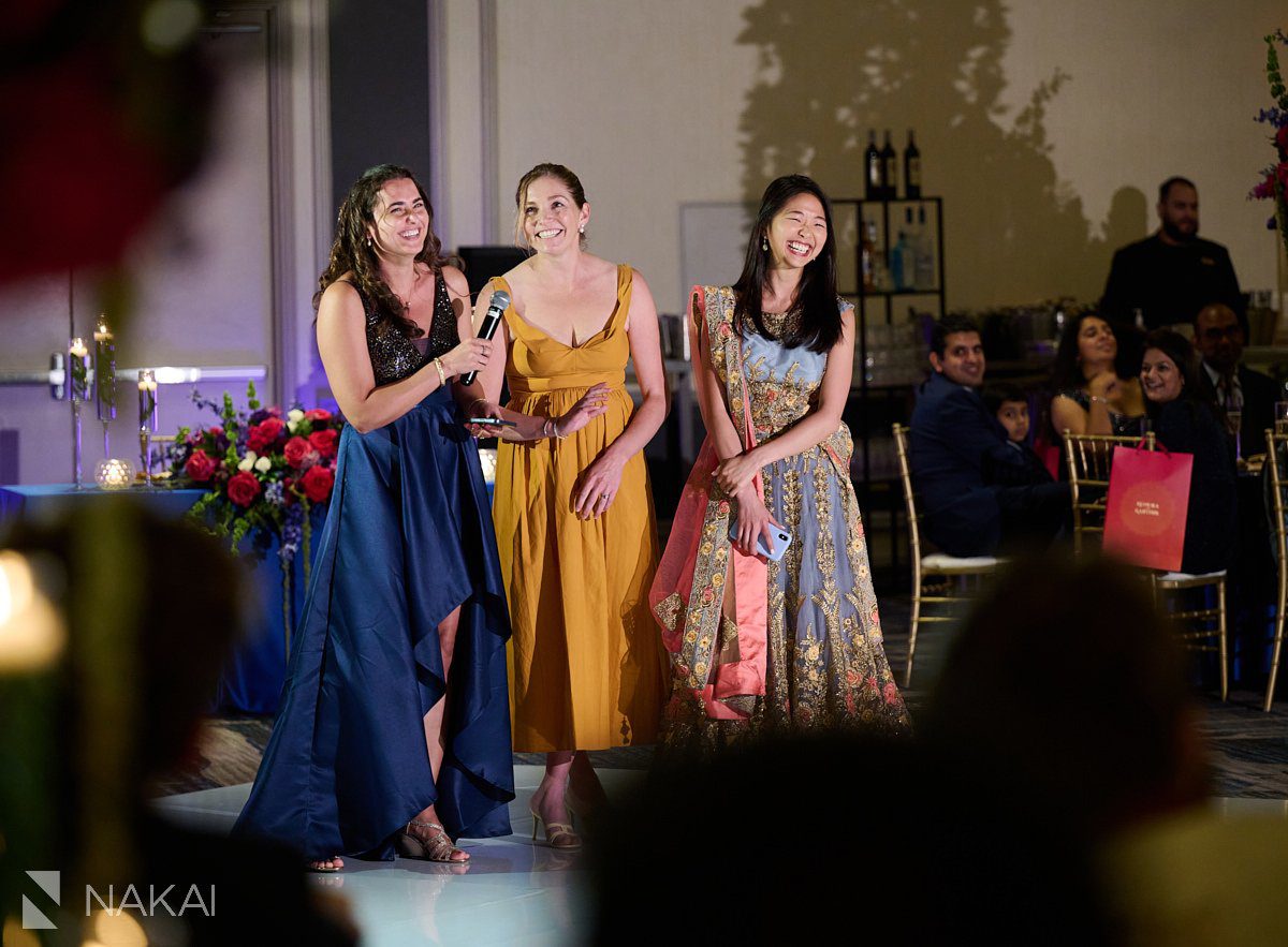 chicago Indian wedding photos reception friend toasts