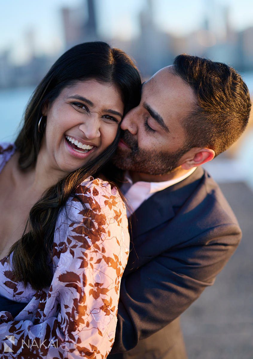 romantic North Avenue Beach chicago skyline proposal photos 