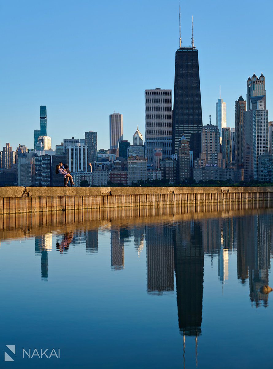 gorgeous North Avenue Beach chicago skyline proposal photos 