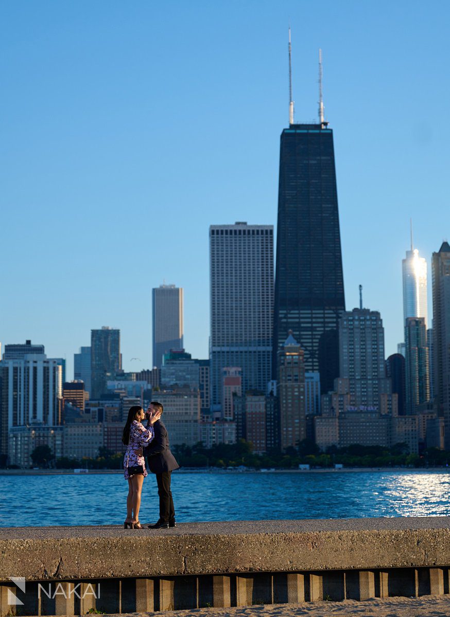 chicago skyline proposal photos North Avenue Beach