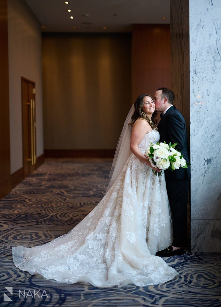 chicago ritz carlton wedding photos bride groom inside