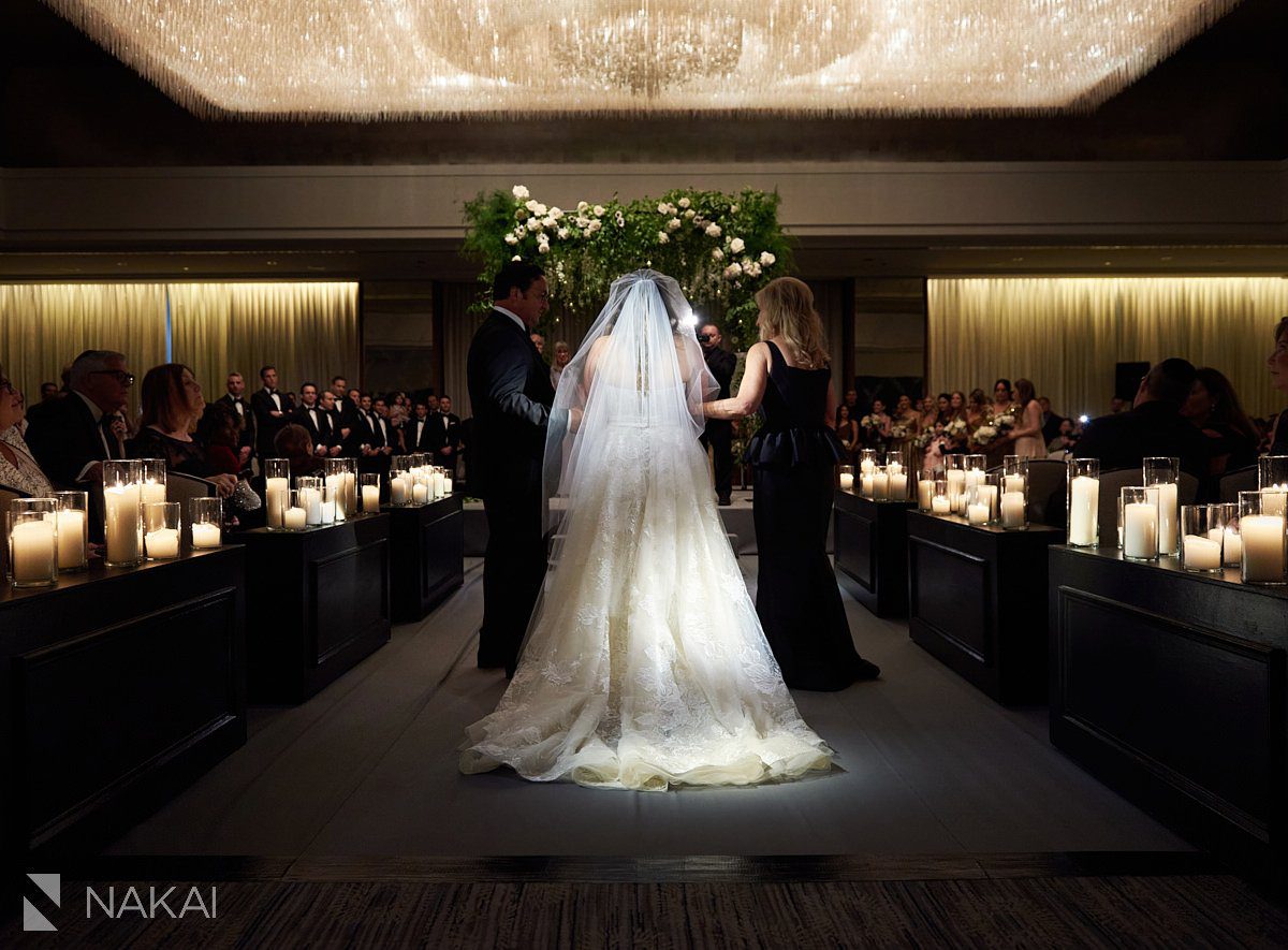 chicago ritz carlton wedding photos ceremony bride processional