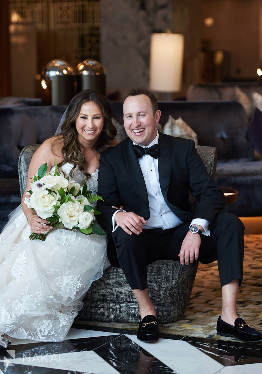 chicago ritz carlton wedding photos remodeled lobby bride groom