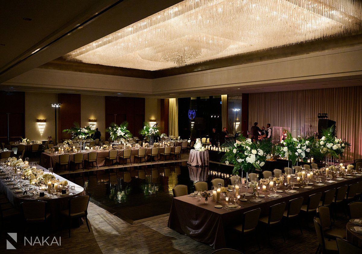 chicago ritz carlton wedding photos reception ballroom details