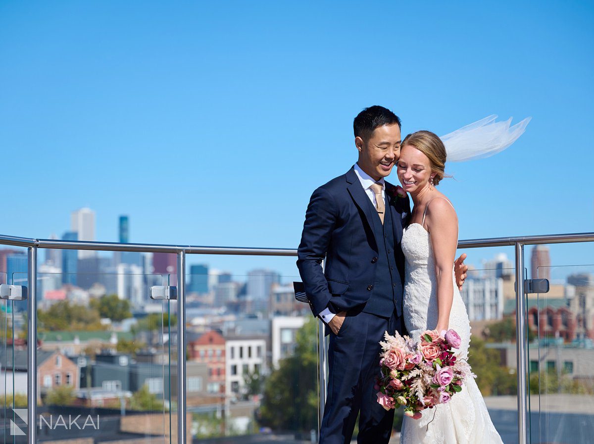 lacuna lofts wedding photos roof bride groom