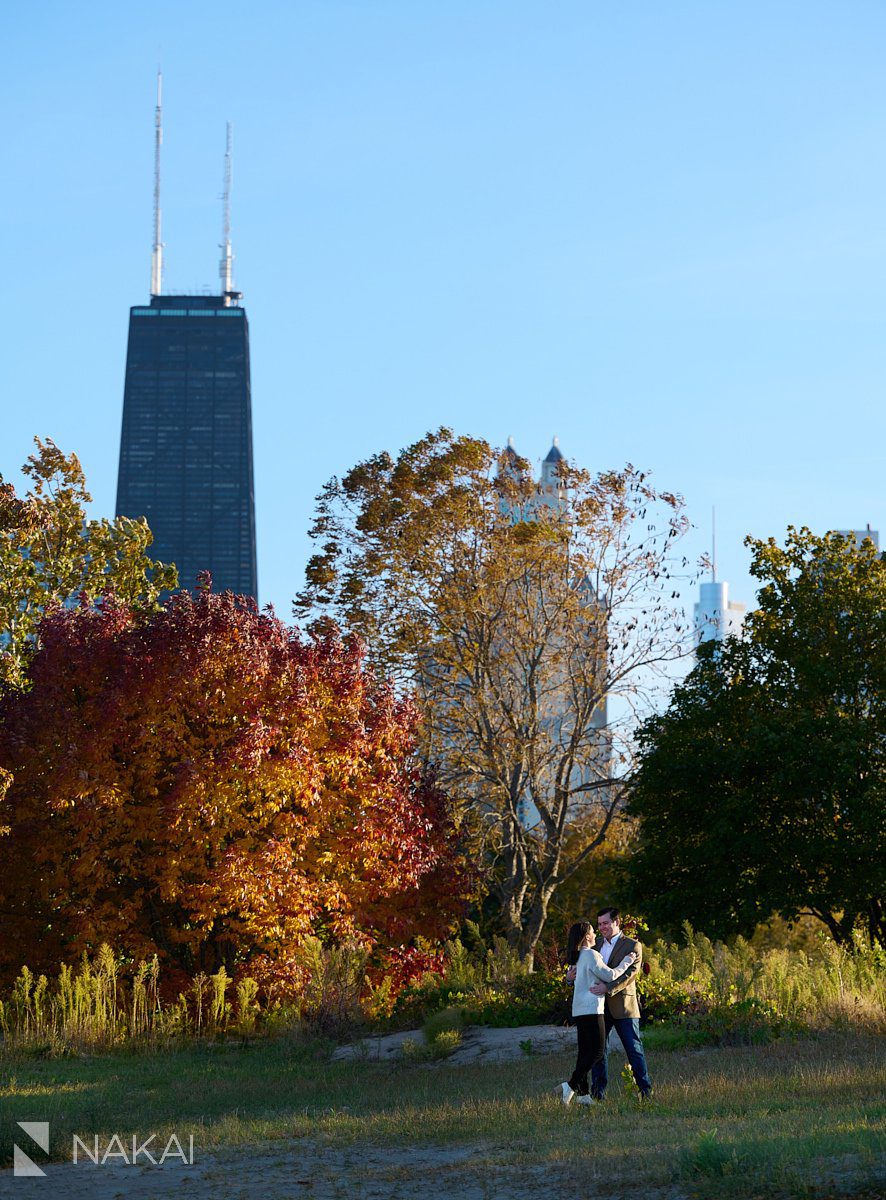 Lincoln park engagement session photography chicago skyline