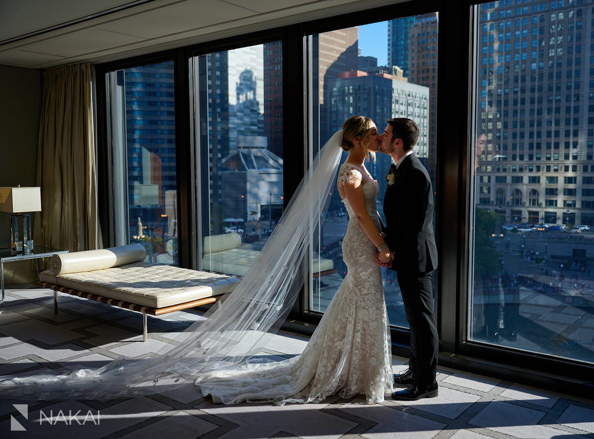 langham chicago wedding photography first look