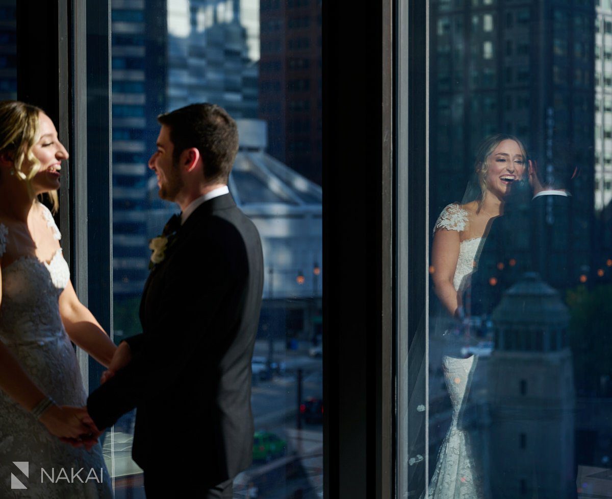 langham chicago wedding photography first look
