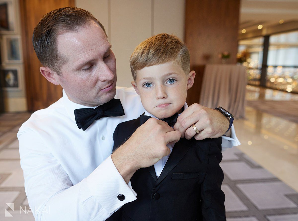 langham chicago wedding photography groom getting ready 