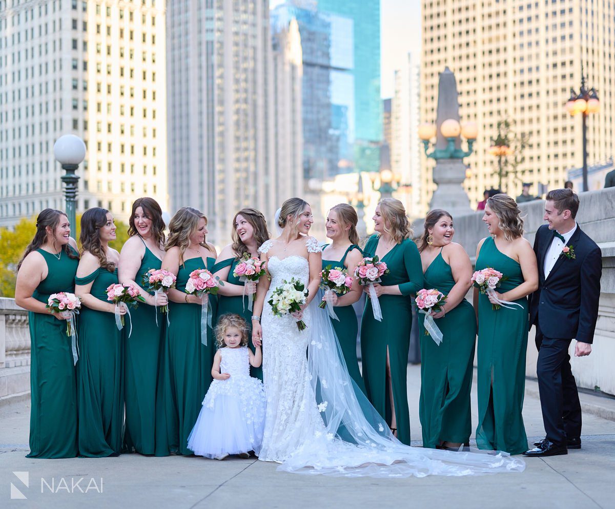 langham chicago wedding photography outside Wabash
