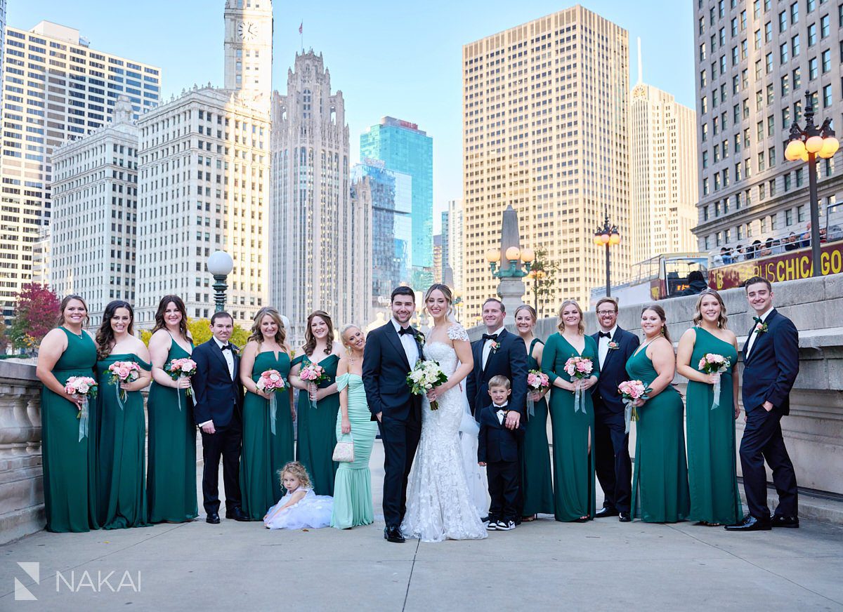 langham chicago wedding photography outside Wabash