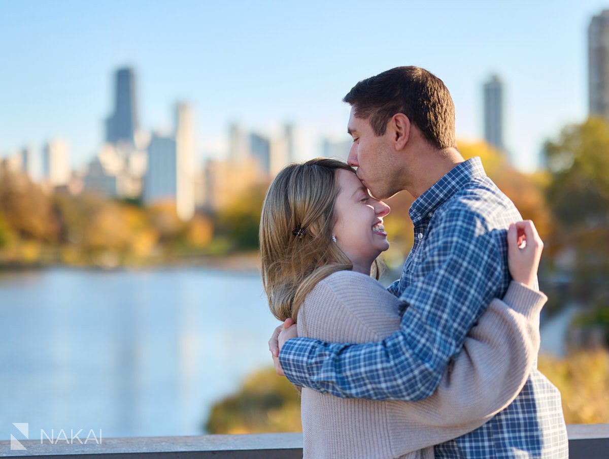 chicago fall engagement photos Lincoln Park south pond 