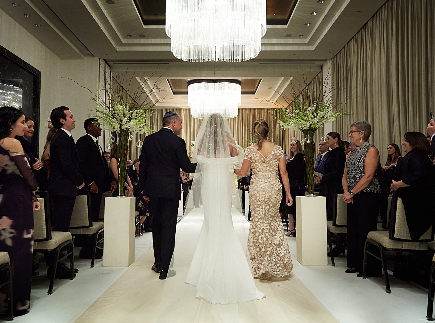 chicago langham wedding photography processional ceremony