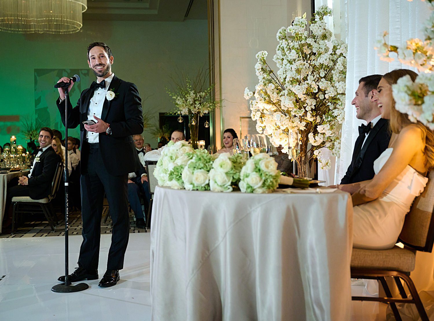 chicago langham wedding photography reception toasts