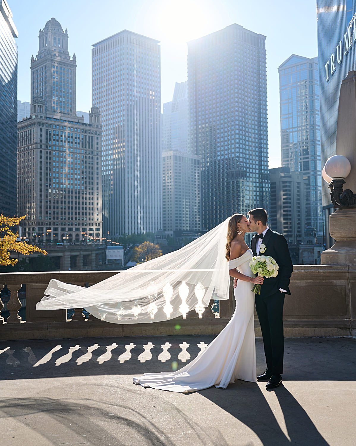 chicago langham wedding photography Michigan avenue outdoors