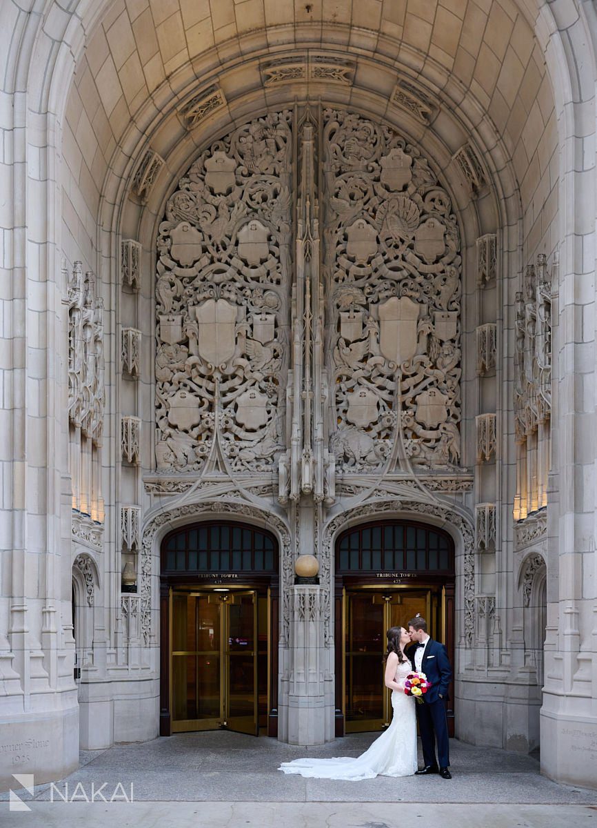 chicago intercontinental wedding photos tribune tower