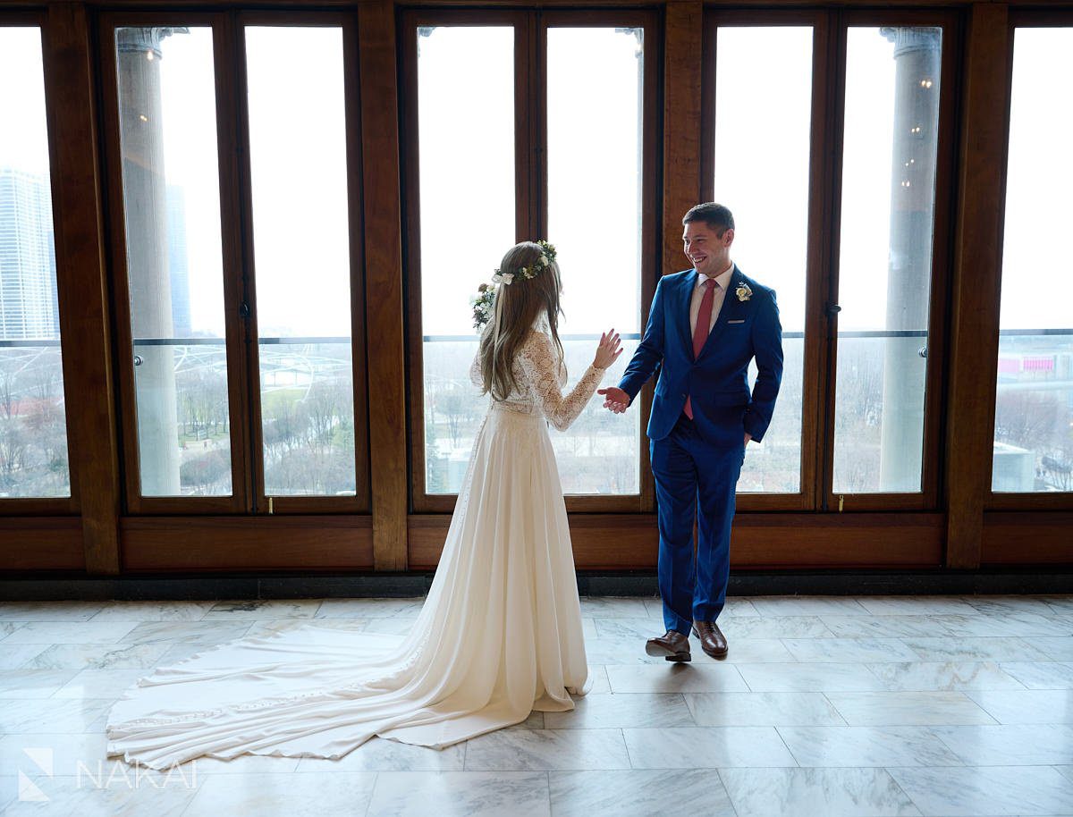 Chicago athletic association hotel wedding photos first look ballroom