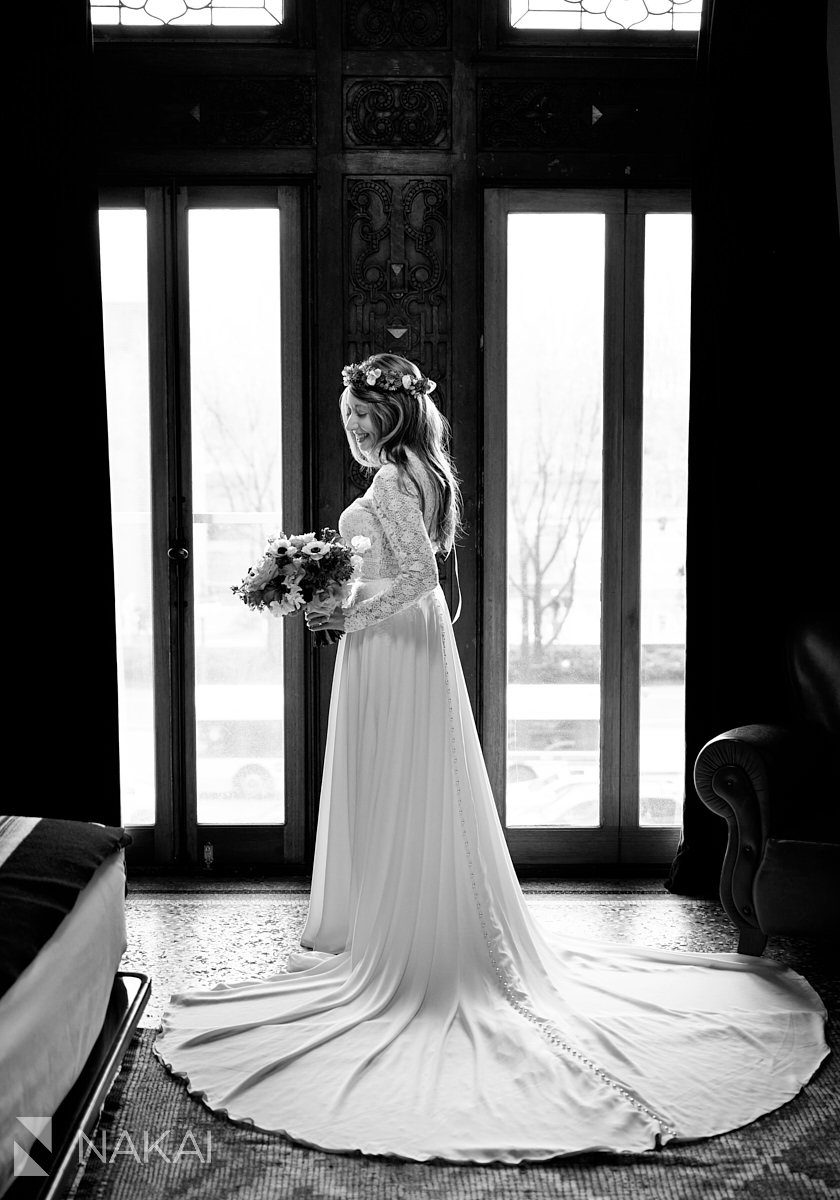 Chicago athletic association hotel wedding photos bridal portraits
