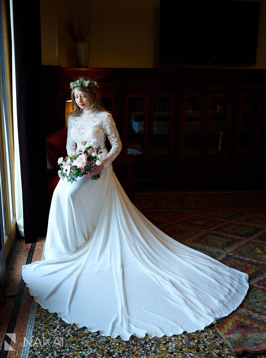 Chicago athletic association hotel wedding photos bridal portraits
