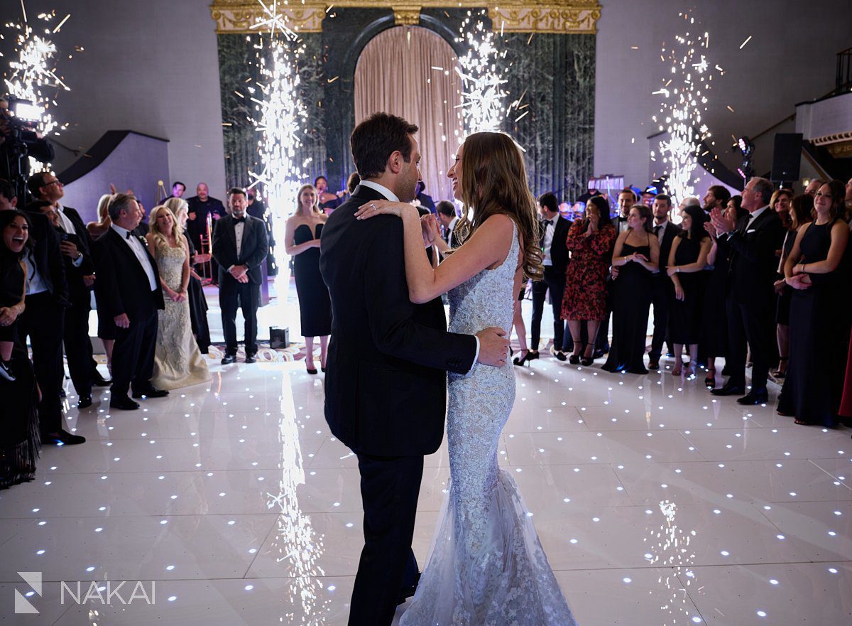 intercontinental chicago wedding photos reception ballroom sparklers