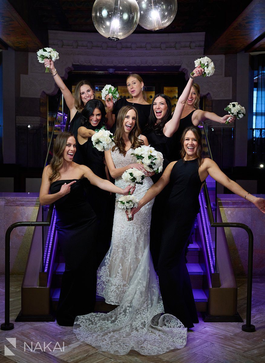 intercontinental chicago wedding photos inside bridal party