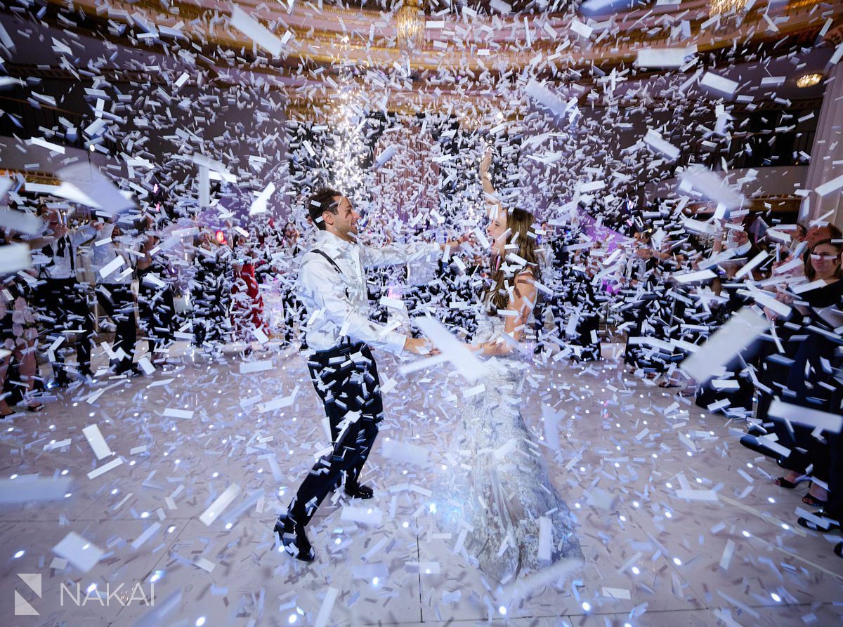 intercontinental chicago wedding photos reception confetti funfetti