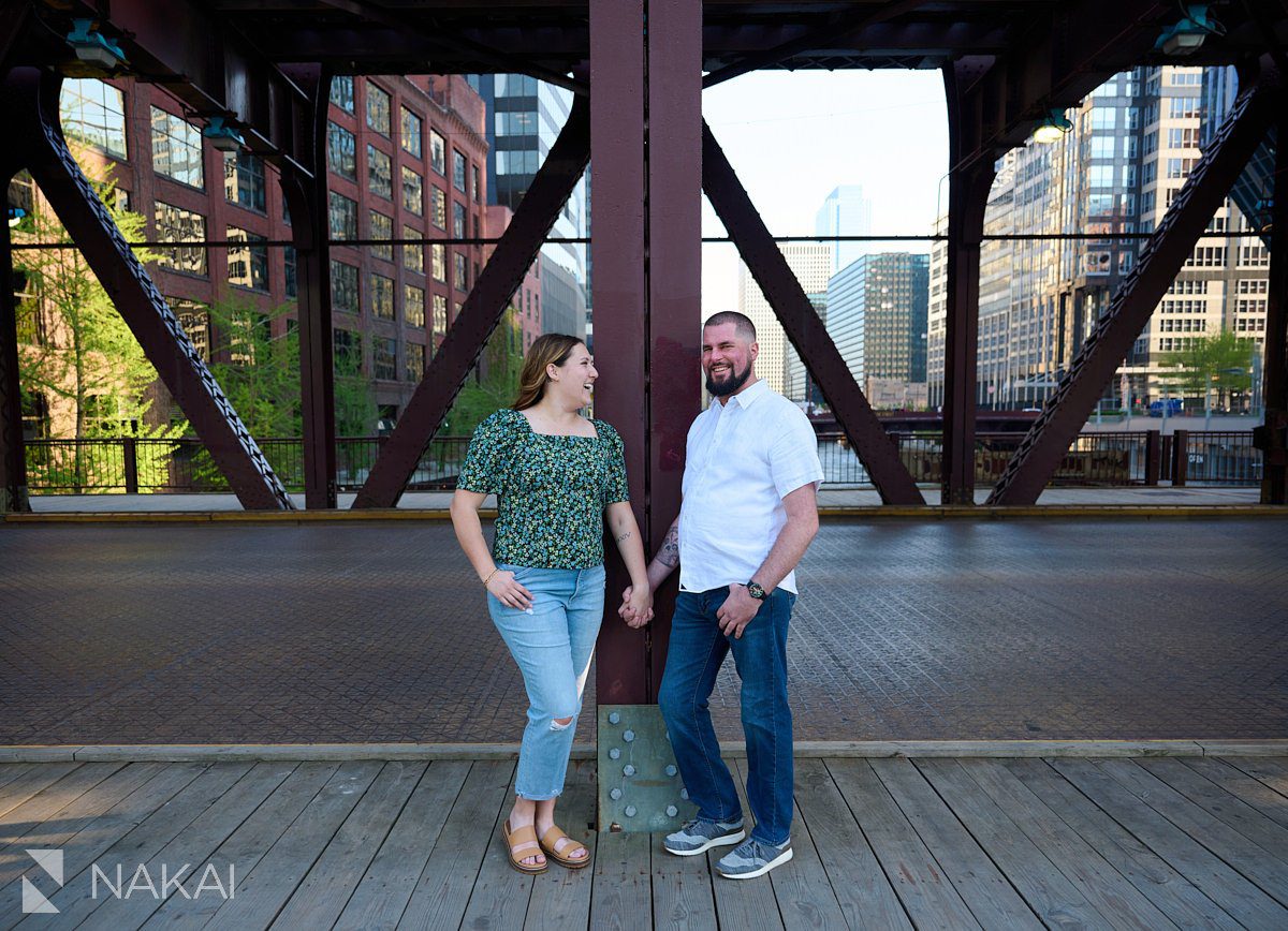 chicago wolf point engagement photos wolf point plaza river bridges