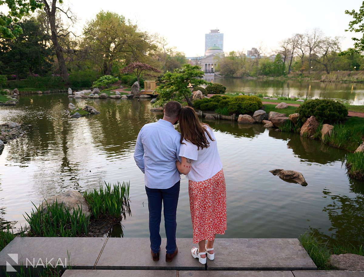 chicago Japanese garden engagement photos garden of the phoenix