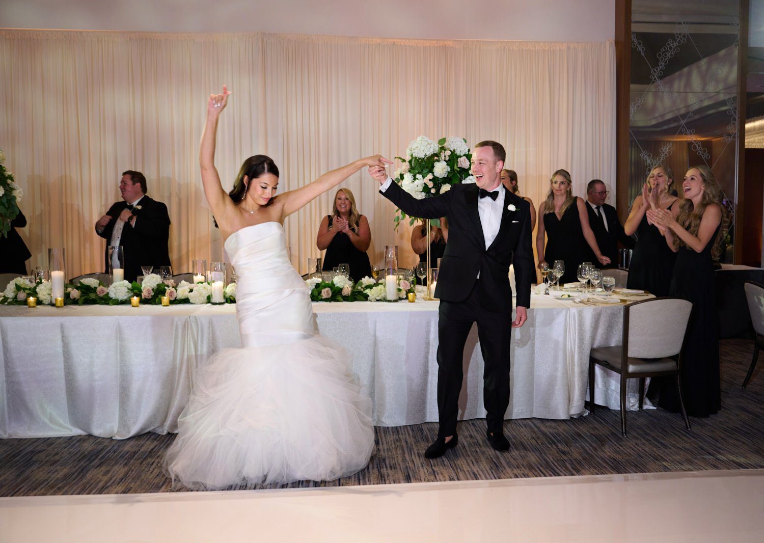 chicago ritz Carlton wedding photography reception entrance