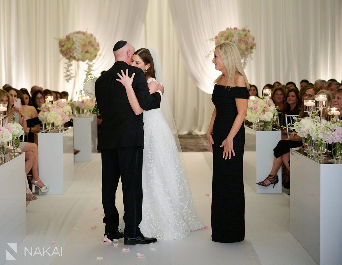 Loews chicago hotel wedding photos ceremony processional bride