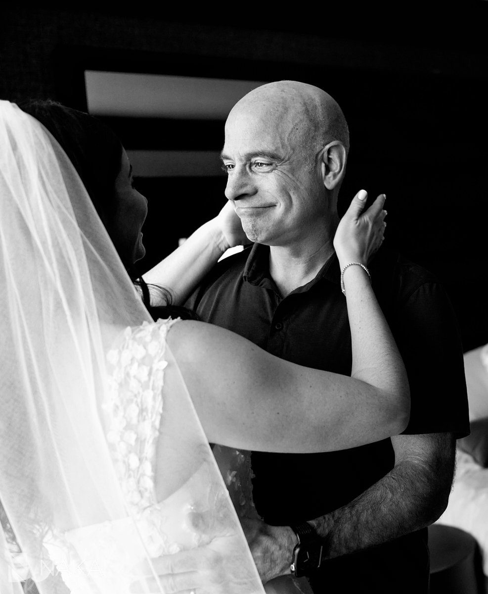 Loews chicago hotel wedding photos bride reveal to father