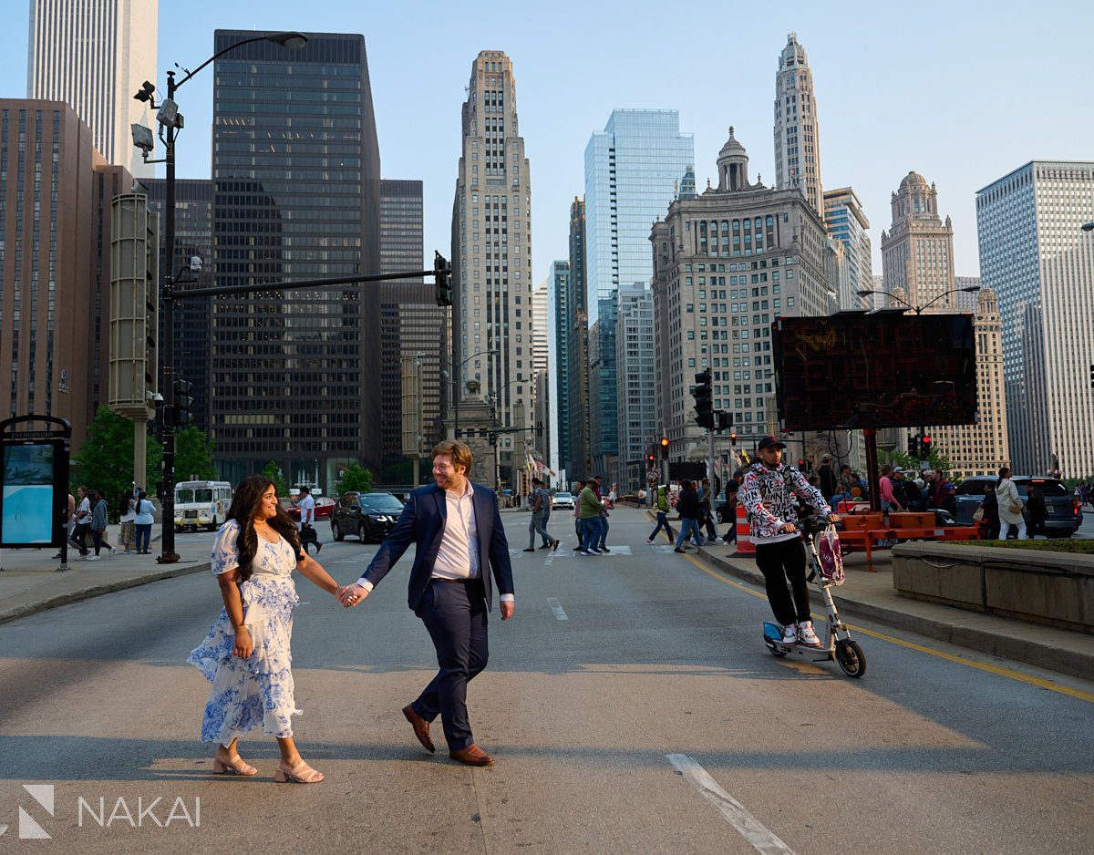 downtown Chicago architecture engagement photos Michigan ave