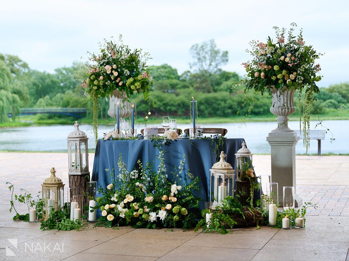 chicago botanic garden wedding photos reception details sweetheart table