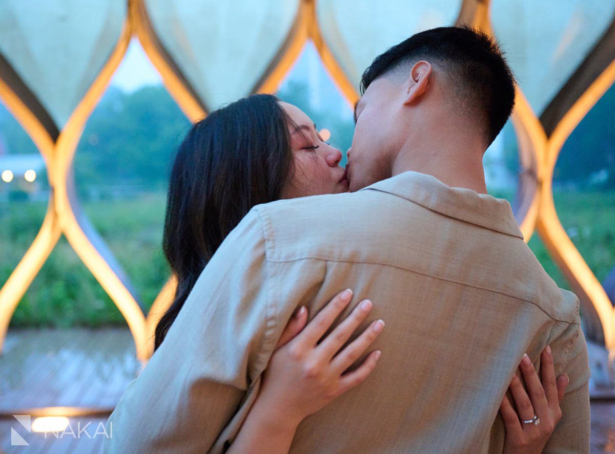 Lincoln park chicago proposal photos honeycomb in the rain 