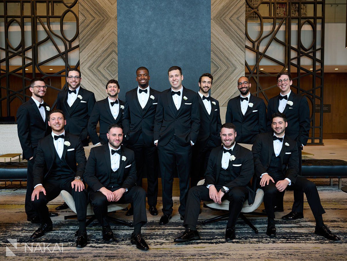 loews chicago wedding photos groomsmen