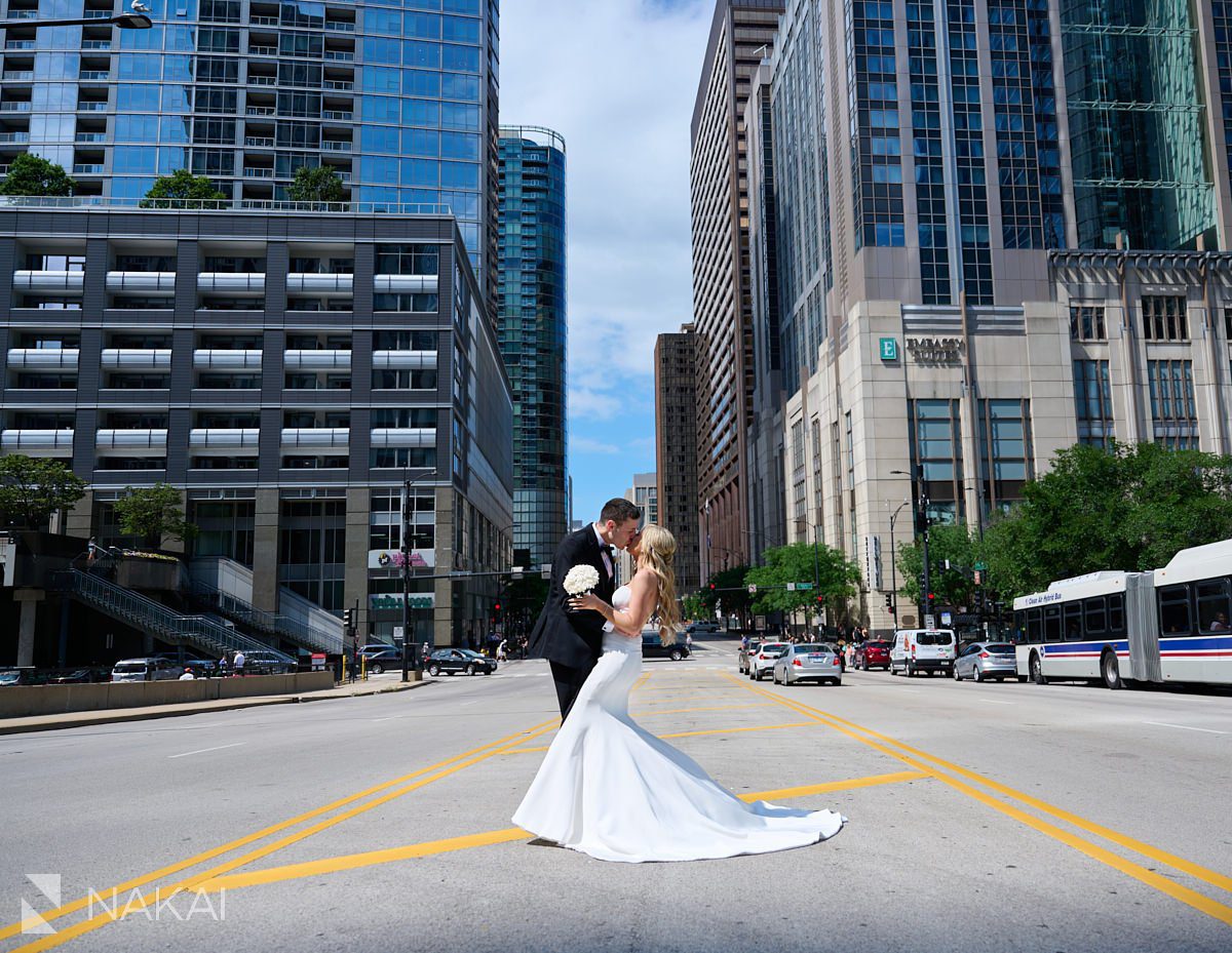loews chicago wedding photos Columbus drive bride groom