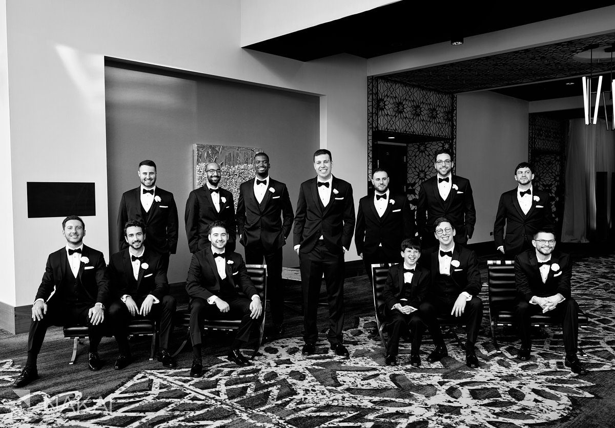 loews chicago wedding photos groomsmen