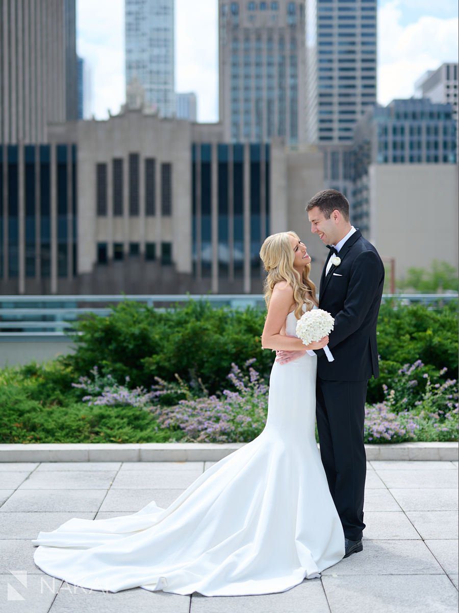 loews chicago wedding photos rooftop bride groom