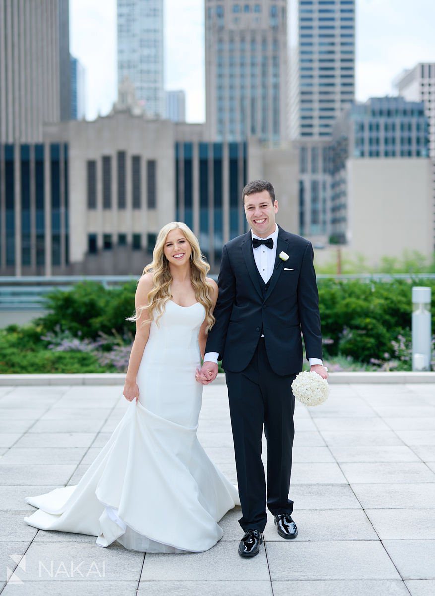 loews chicago wedding photos terrace bride groom