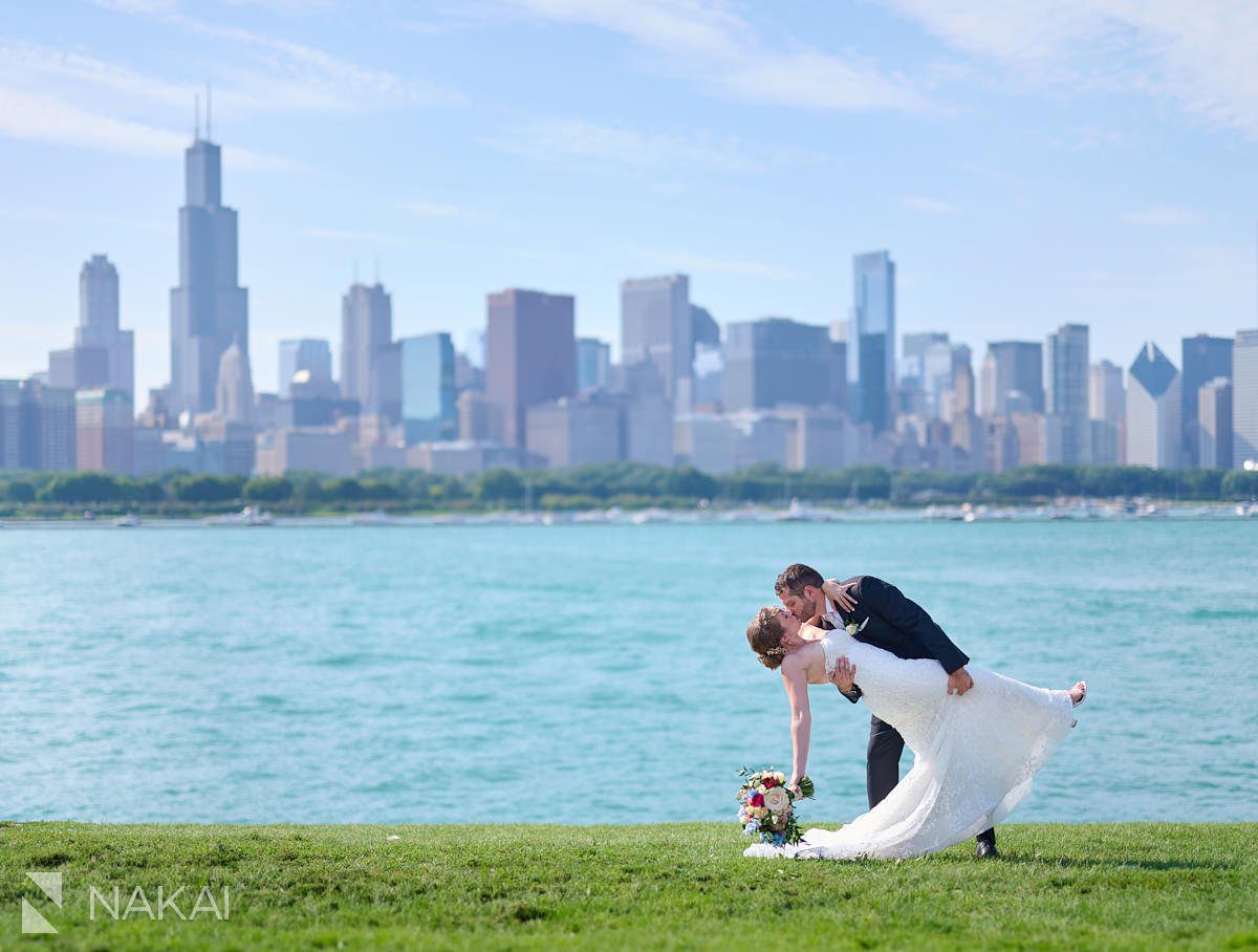 Adler Chicago wedding pictures lake michigan by planetarium