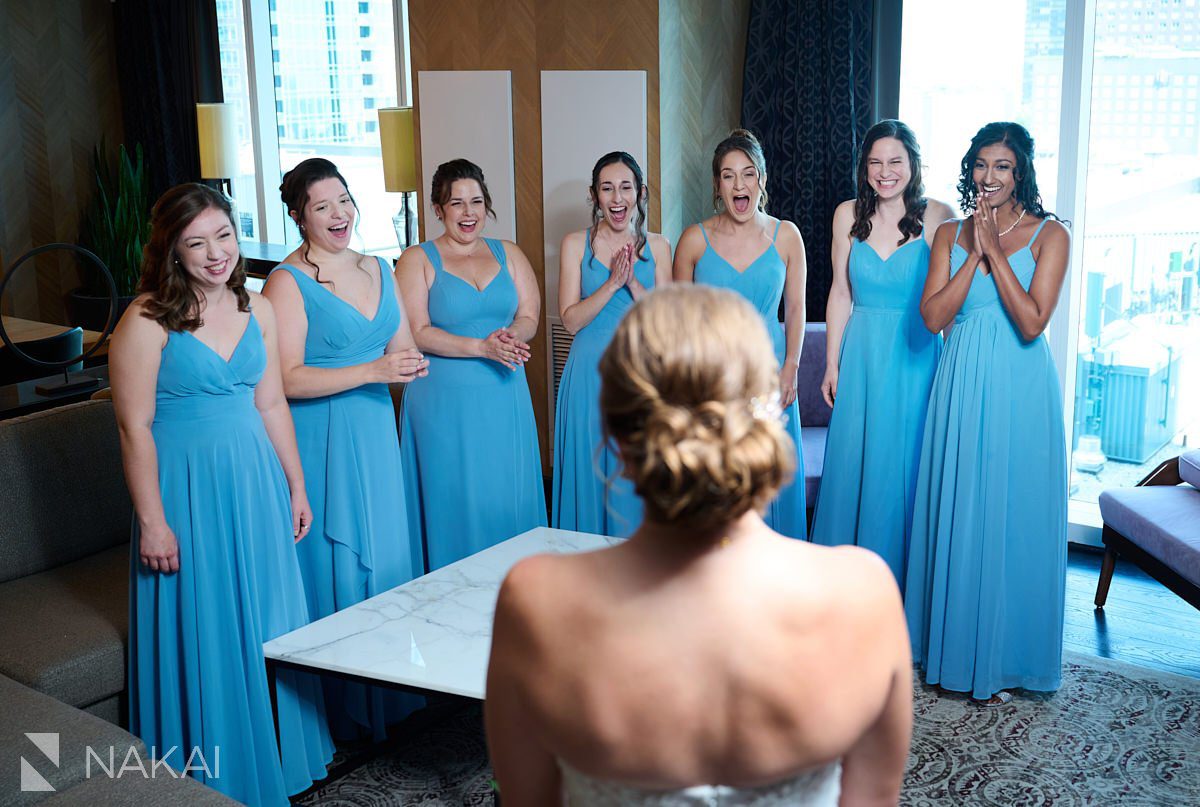 Loews Chicago Wedding pictures bridesmaids