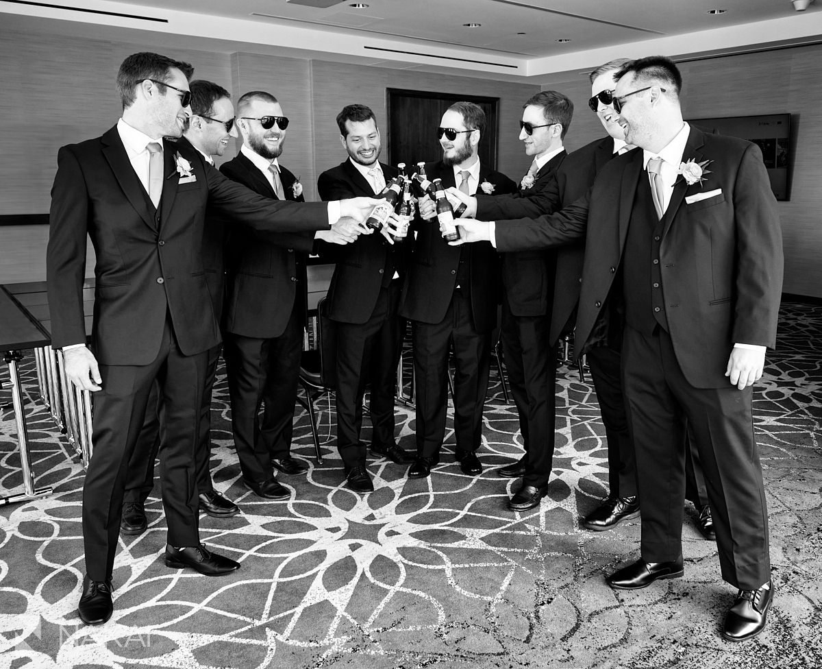 Loews Chicago Wedding pictures groomsmen