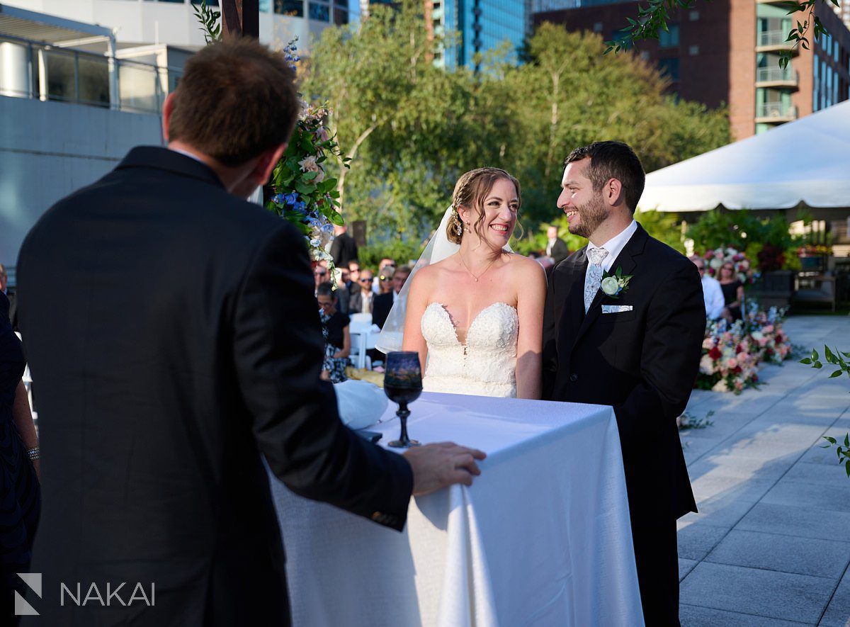 Loews Chicago Wedding pictures rooftop ceremony on terrace under chuppah